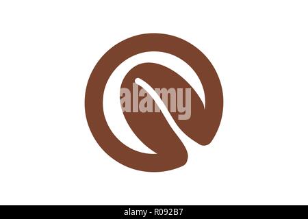 Letter O and seed coffee beans Logo Designs Inspiration Isolated on White Background Stock Vector