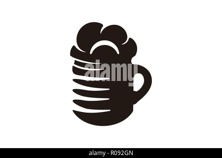 Glass of beer Logo Designs Inspiration Isolated on White Background Stock Vector