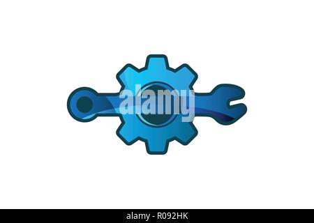 Service tool, and gear Logo Designs Inspiration Isolated on White Background Stock Vector