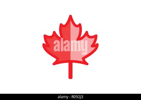 Canadian Red Maple Leaf Logo Designs Inspiration Isolated on White Background Stock Vector