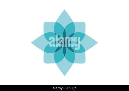 Abstract Blue Flower Logo Designs Inspiration Isolated on White Background Stock Vector