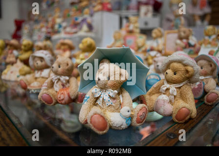 A lot of little toys bear close up. Concept of similarity and uniqueness Stock Photo