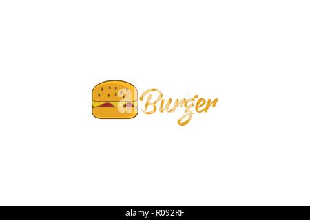 Burger Logo Designs Inspiration Isolated on White Background Stock Vector