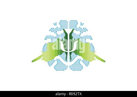 medical, brain tech logo Designs Inspiration Isolated on White Background Stock Vector