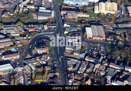 complicated road junction at Lye By-pass Lye Stourbridge DY9 8 in West Midlands Stock Photo