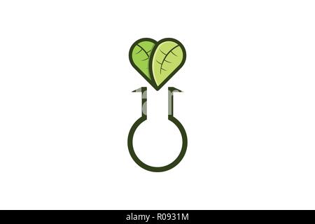 leaf and test tube, Healthy Lab Logo Designs Inspiration Isolated on White Background Stock Vector