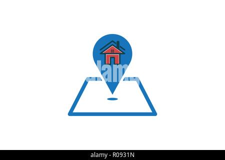 House, Home, and map point logo Designs Inspiration Isolated on White Background Stock Vector