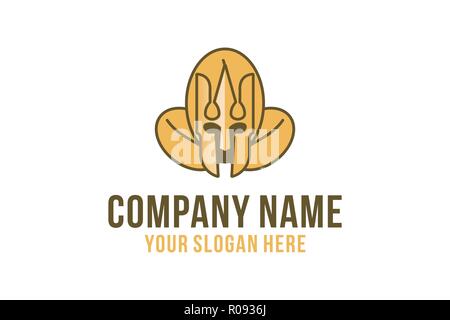 warrior coffee logo Designs Inspiration Isolated on White Background Stock Vector