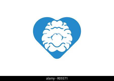 Brain love logo Designs Inspiration Isolated on White Background Stock Vector