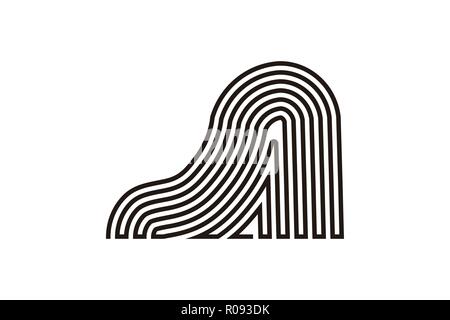 grand piano, musical logo Designs Inspiration Isolated on White Background Stock Vector