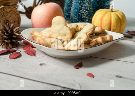 hand-made cookies with Light color background Stock Photo