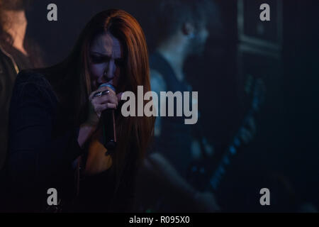 Pavia, Italy - October 31, 2018: Italian modern symphonic metal band SOUND STORM performs at Dagda Live Club. Brambilla Simone Live News photographer Stock Photo