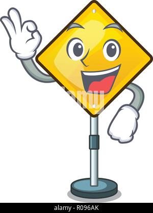 Okay warning attention sign shaped character exclamation Stock Vector