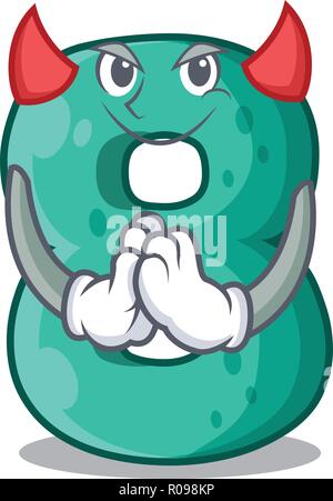 Devil number eight made with cartoon shaped Stock Vector
