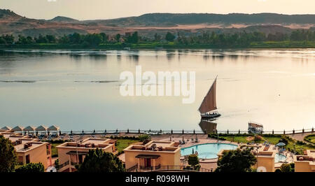 Felucca on the Nile, Egypt Stock Photo