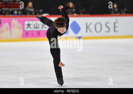 Helsinki, Finland. 03rd Nov, 2018. Keiji Tanaka (JPN) during in Men's Short Program of the ISU GP of Figure Skating Helsinki 2018 at Helsinki Ice Hall (Helsingin Jaahalli) on Saturday, 03 November 2018. HELSINKI . (Editorial use only, license required for commercial use. No use in betting, games or a single club/league/player publications.) Credit: Taka Wu/Alamy Live News Stock Photo