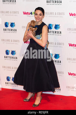 Amanda Abbington attends the Battersea Dogs & Cats Home Collars & Coats Gala Ball 2018 at Battersea Evolution. Stock Photo