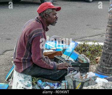 Nassau, New Providence, Bahamas. 16th Jan, 2009. A street artist at work in Nassau, capital of the Bahamas, and a popular cruise-ship destination. Credit: Arnold Drapkin/ZUMA Wire/Alamy Live News Stock Photo