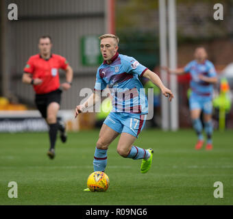 Fir Park, Motherwell, UK. 3rd Nov, 2018. Ladbrokes Premiership football, Motherwell versus Dundee; Calvin Miller of Dundee Credit: Action Plus Sports/Alamy Live News Stock Photo