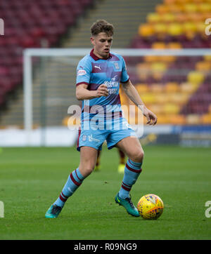 Fir Park, Motherwell, UK. 3rd Nov, 2018. Ladbrokes Premiership football, Motherwell versus Dundee; Lewis Spence of Dundee Credit: Action Plus Sports/Alamy Live News Stock Photo