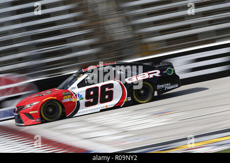 Ft. Worth, Texas, USA. 2nd Nov, 2018. Parker Kligerman (96) takes to the track to practice for the AAA Texas 500 at Texas Motor Speedway in Ft. Worth, Texas. Credit: Justin R. Noe Asp Inc/ASP/ZUMA Wire/Alamy Live News Stock Photo