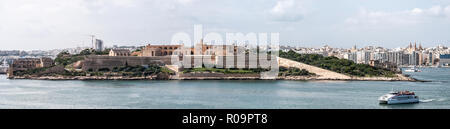 Around Malta - Panoramic image of Manoel Island Stock Photo