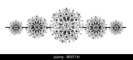 Fancy pattern in Black and White graphic motifs. Stock Photo