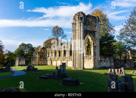 Ruins of St Mary's Abbey York in the UK Stock Photo