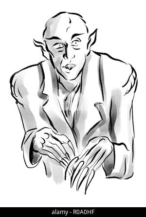 illustration of max shreck as count orlok in nosferatu Stock Photo