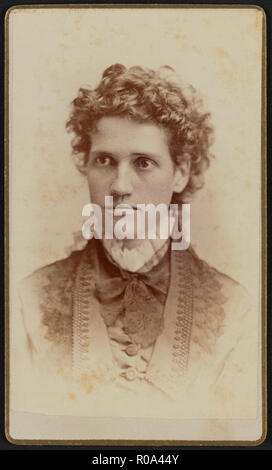 Julia Thomas Irvine (1848-1930), Greek Scholar and 4th President of Wellesley College 1894-99, Head and Shoulders Portrait, Jefferson Beardsley, 1875 Stock Photo
