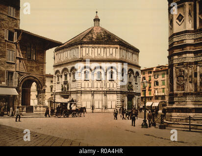 Baptistery, Florence, Italy, Photochrome Print, Detroit Publishing Company, 1900