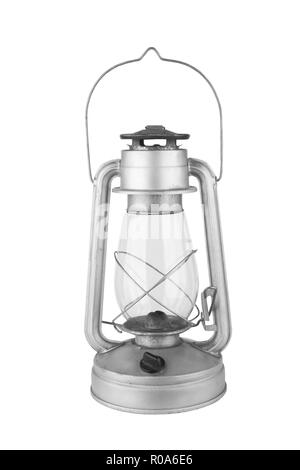 old kerosene lamp isolated on a white background Stock Photo