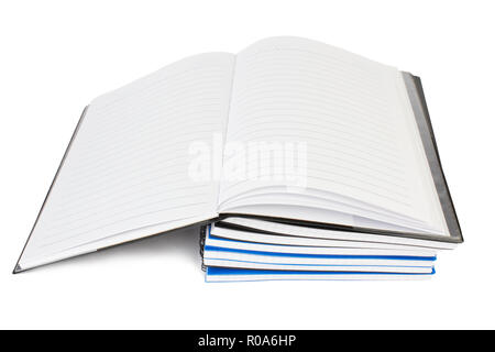 open empty notebook with lined pages Stock Photo
