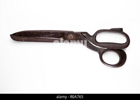 Old rusty scissors isolated on white background with clipping path Stock Photo