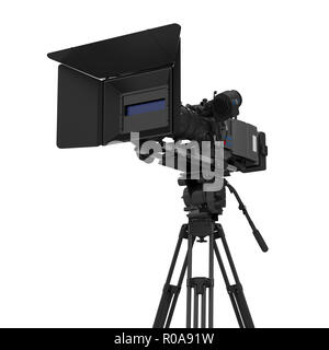 Video Camera on the Tripod Isolated Stock Photo
