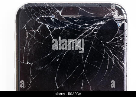 Broken phone display Stock Photo