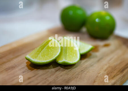 Lime on chopping block Stock Photo