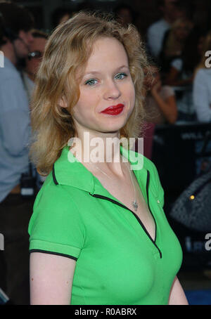 Thora Birch arriving at the i,Robot Premiere at the Westwood Village in Los Angeles. July 7, 2004. BirchThora080 Red Carpet Event, Vertical, USA, Film Industry, Celebrities,  Photography, Bestof, Arts Culture and Entertainment, Topix Celebrities fashion /  Vertical, Best of, Event in Hollywood Life - California,  Red Carpet and backstage, USA, Film Industry, Celebrities,  movie celebrities, TV celebrities, Music celebrities, Photography, Bestof, Arts Culture and Entertainment,  Topix, headshot, vertical, one person,, from the year , 2004, inquiry tsuni@Gamma-USA.com Stock Photo