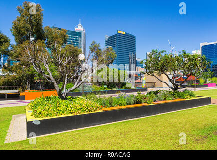 The Urban Orchard community garden at the Perth Cultural Centre. Perth, Western Australia Stock Photo