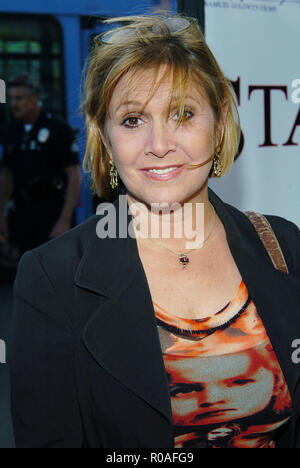 Carrie Fisher arriving at the Stateside Premiere at The Crest Theatre in Los Angeles. May 18, 2004. FisherCarrie086 Red Carpet Event, Vertical, USA, Film Industry, Celebrities,  Photography, Bestof, Arts Culture and Entertainment, Topix Celebrities fashion /  Vertical, Best of, Event in Hollywood Life - California,  Red Carpet and backstage, USA, Film Industry, Celebrities,  movie celebrities, TV celebrities, Music celebrities, Photography, Bestof, Arts Culture and Entertainment,  Topix, headshot, vertical, one person,, from the year , 2004, inquiry tsuni@Gamma-USA.com Stock Photo