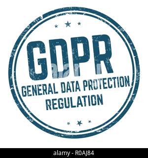 General Data Protection Regulation sign or stamp on white background, vector illustration Stock Vector