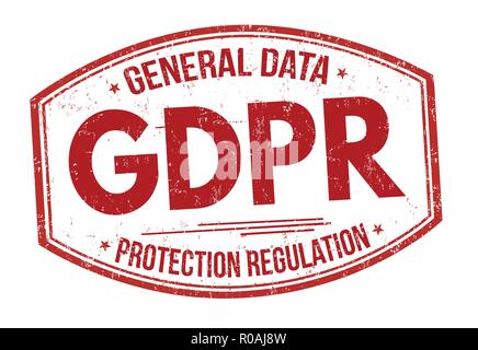 General Data Protection Regulation sign or stamp on white background, vector illustration Stock Vector
