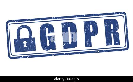 GDPR sign or stamp on white background, vector illustration Stock Vector