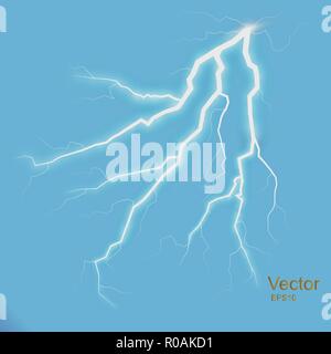 Storm with Lightning isolated on transparent background. Stock Vector