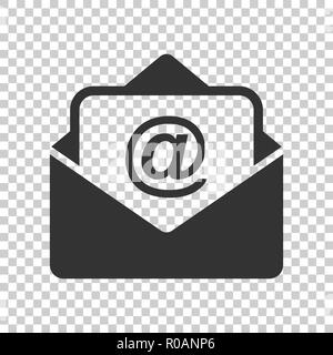 Mail envelope icon in flat style. Email message vector illustration on isolated background. Mailbox e-mail business concept. Stock Vector