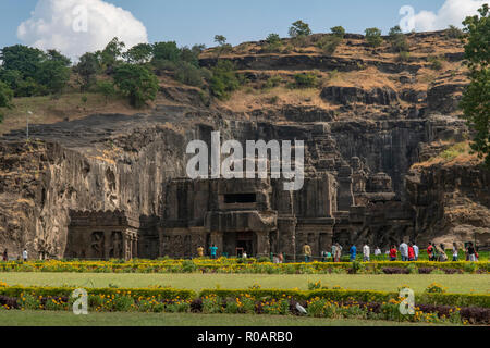 Kailash Temple, Cave 16, Ellora Caves, near Aurangabad, Maharashtra, India Stock Photo