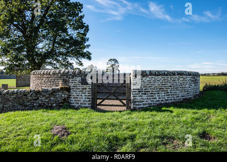 Restored Pinfold in the North Yorkshire Village of Hutton Buscel Stock Photo