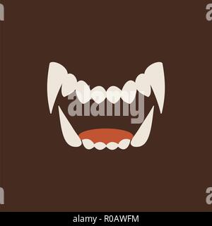 White Fang icon isolated on neutral background. Stock Vector