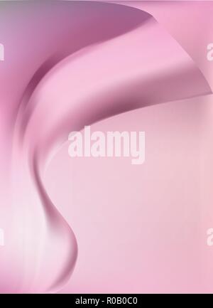 Abstract satin silk background with elegant waves draping. Lilac and pink with fuchsia. Elegant purple luxury soft pleats Stock Vector