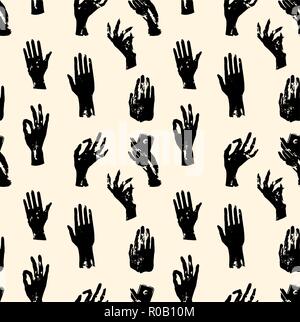 Witch hands pattern. Repeated vector illustration. Stock Vector